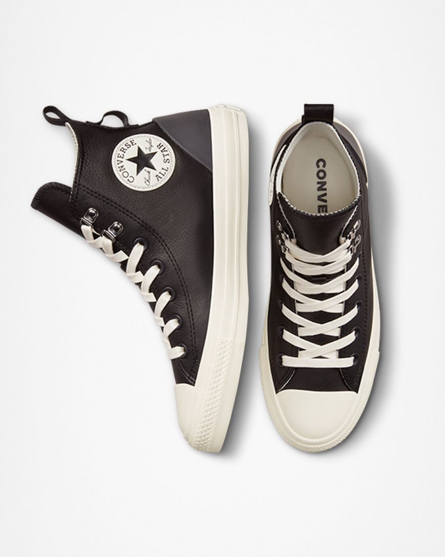 Tenisky Vysoke Converse Chuck Taylor All Star Kozene Hike Damske Čierne | SK 11XODG1